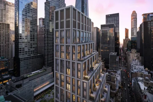 Rendering of 18 West 55th Street in Midtown Manhattan designed by Morris Adjmi Architects