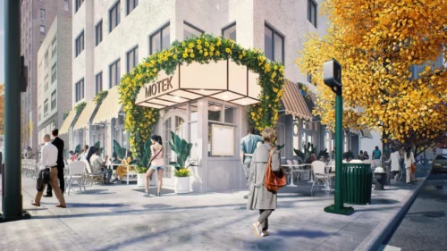 Motek 57th Street Mediterranean restaurant at 60 West 57th Street in Midtown Manhattan